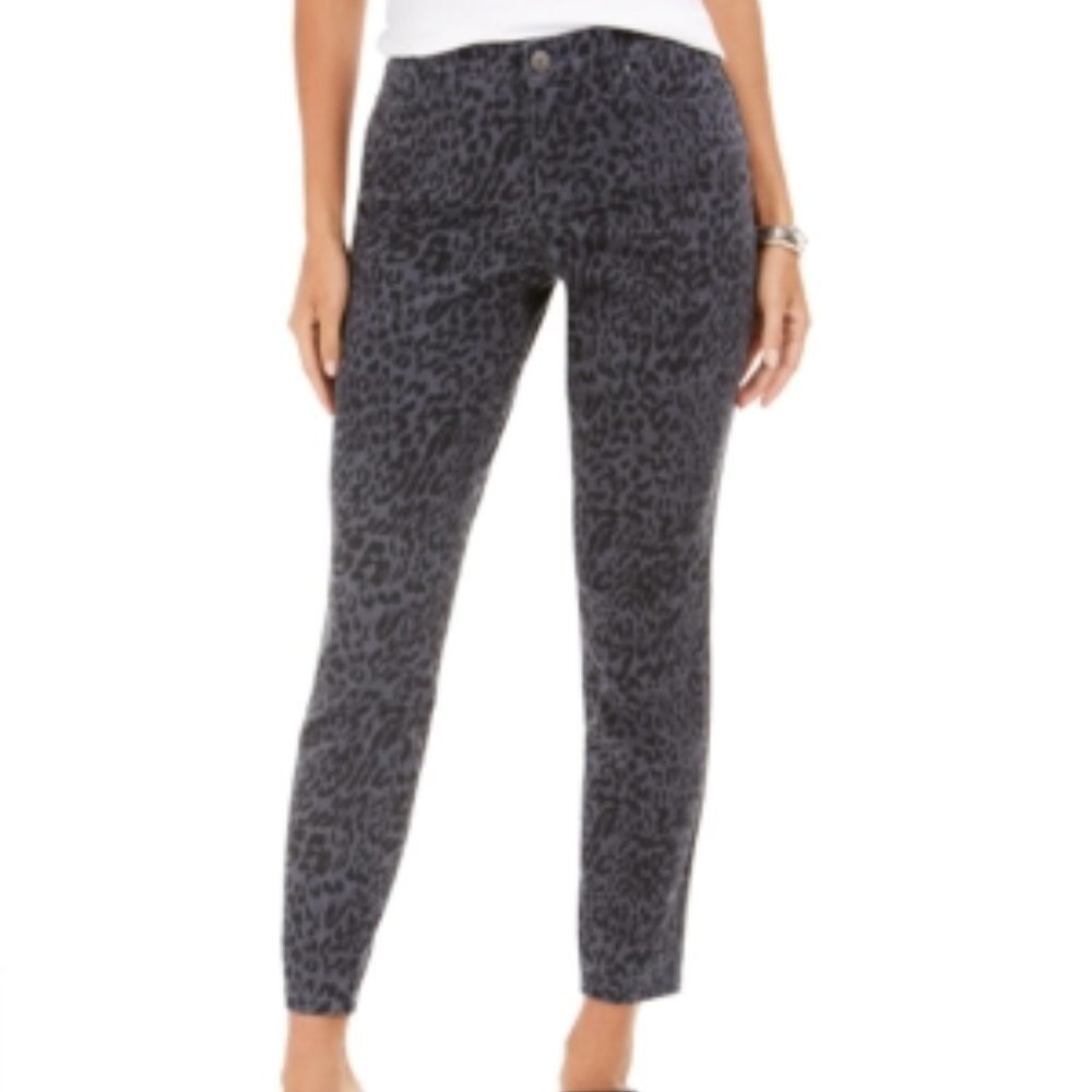 STYLE & CO SKINNY CURVY TUMMY CONTROL ANIMAL PRINT JEANS SZ 6 NWT